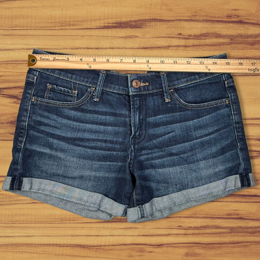 Abercrombie & Fitch Low Rise Cuffed Denim Shorts Dark Wash Size 4 - Picture 7 of 11